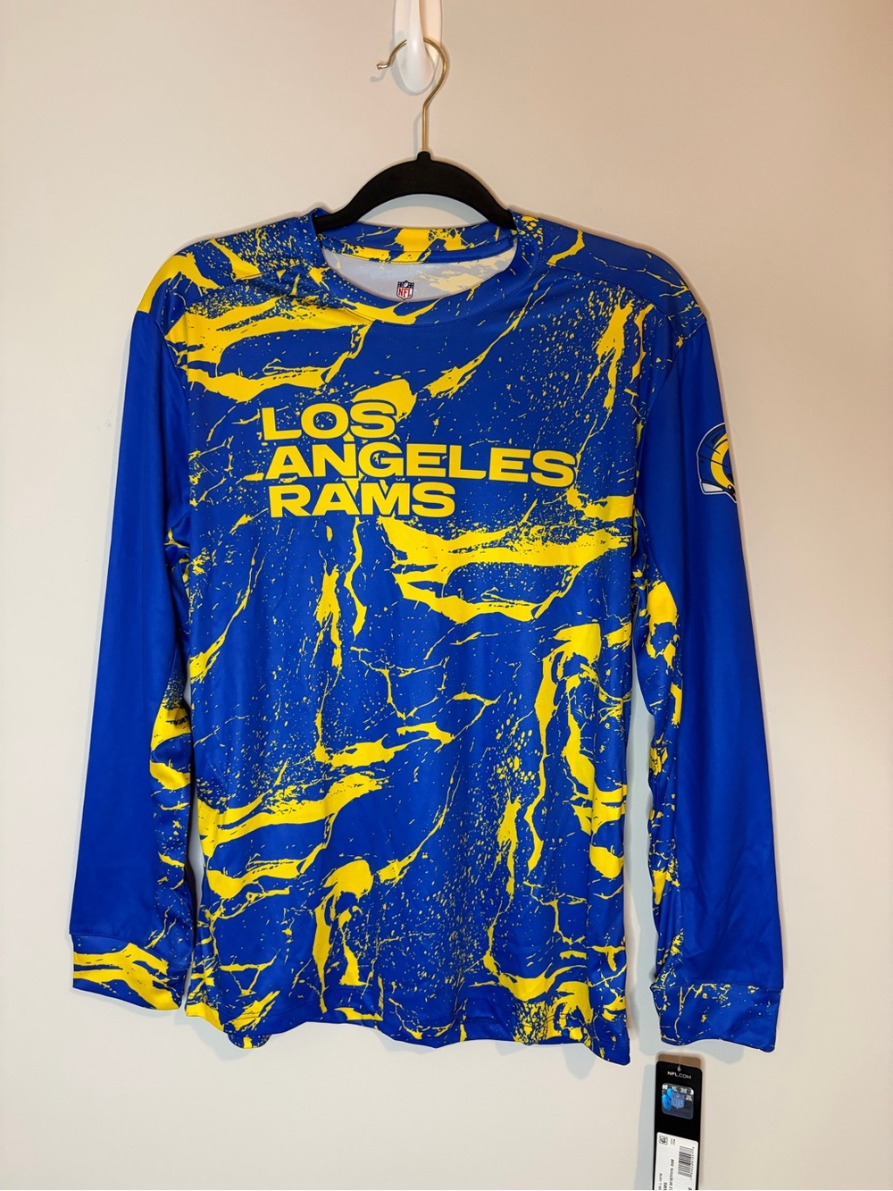 NWT NFL Los Angeles Rams Blue & Yellow Long-Sleeve Team Shirt Youth 14/16